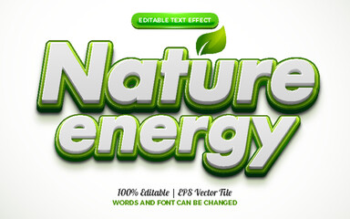 Nature Energy 3d logo template editable text effect style