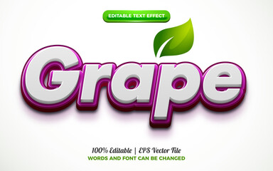 fresh grape  3d logo template editable text effect style