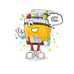 crayon agree mascot. cartoon vector