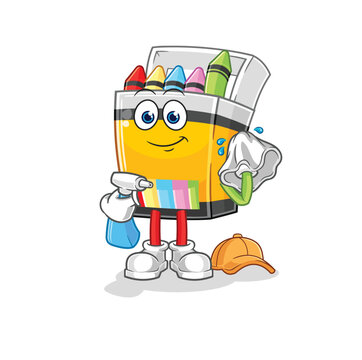 crayon cleaner vector. cartoon character