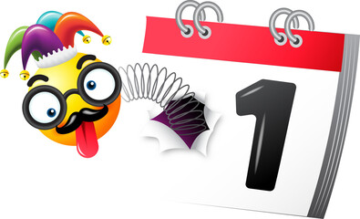 April fool day, joker in the box