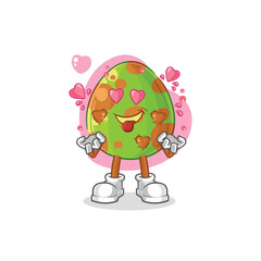 dinosaur egg fallin love vector. cartoon character