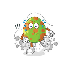 dinosaur egg running illustration. character vector