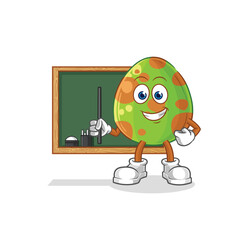 dinosaur egg teacher vector. cartoon character