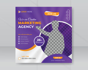 We are creative marketing agency creative and professional corporate business flyer promotion sale offer square layout social media post or web banner design