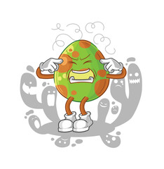 depressed dinosaur egg character. cartoon vector
