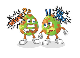 dinosaur egg arguing each other cartoon vector