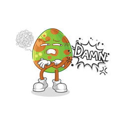 dinosaur egg very pissed off illustration. character vector