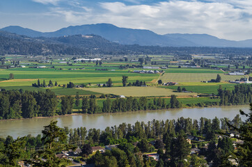 View of the Fraser Valley near Abbotsford BC. Summer in the Fraser Valley. Canadian homestead....