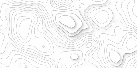 abstract vactor white lines pattern and Topographic and maunt,river,sea map background. Line topography map contour background, geographic grid. Abstract vector illustration.	