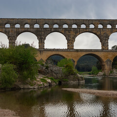Fototapeta premium View of the roman bridge of Gard in France