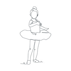 continuous line illustration of ballet dancer © mdpz art