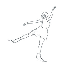 continuous line illustration of ballet dancer