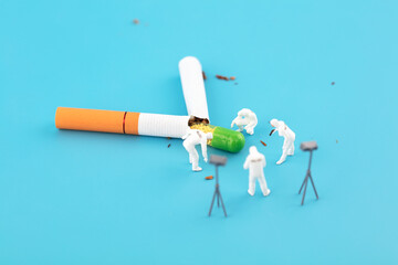 Miniature creative research drug on smoking cessation