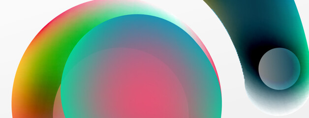 Fluid abstract background, round shapes and circle flowing design for wallpaper, banner, background or landing