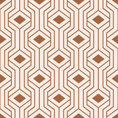 Geometric seamless pattern with abstract lines hexagon and square lines. pattern for wall decoration. Patchwork ornament. Vector illustration.