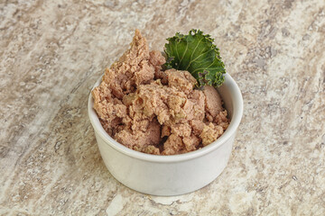 Liver pate in the bowl