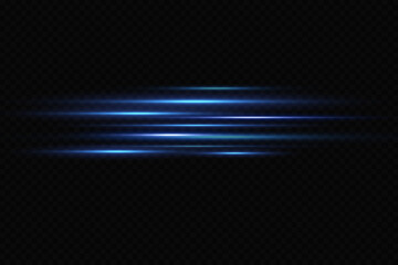 Motion light effect for banners. Blue lines. The effect of speed on a blue background.