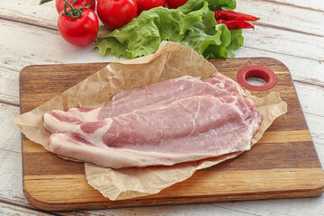 Raw pork steak for grill