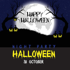 Halloween concept banner illustration