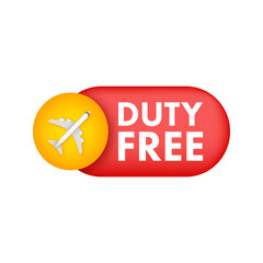Duty free in 3d style. Flat vector illustration design