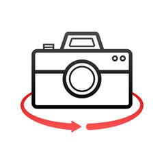 Button with camera switch. Arrow icon. Vector illustration