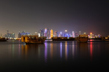Fototapeta na wymiar wunderschöne Aussicht auf die stadt Doha in Qatar 