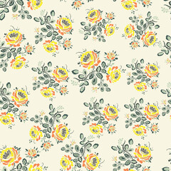 yellow rose seamless pattern