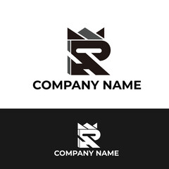 Minimalist Letter R logo design for company and brand
