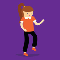 Girl doing exercises, illustration, vector