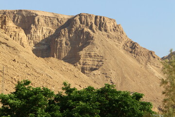 Rocks and cliffs in the mountains in northern Israel.