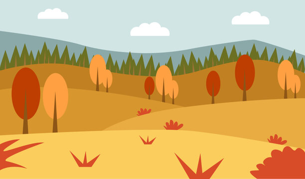 autumn trees vector illustration