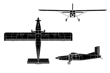 Avión de transporte STOL Turbo Porter - obrazy, fototapety, plakaty