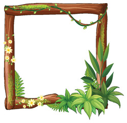 Frame of liana branches and leaves
