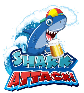 Font design for words shark attack
