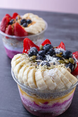 A view of some acai bowls.