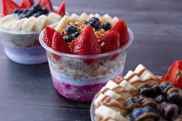 A view of some acai bowls.