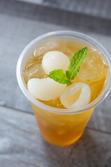A view of a longan fruit tea.