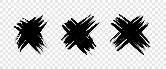 Black Hand drawn cross symbol
