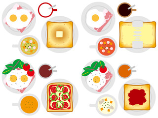 ベーコンエッグ食P