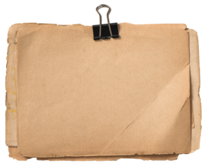 PNG Blank aged paper sheets metal clip isolated
