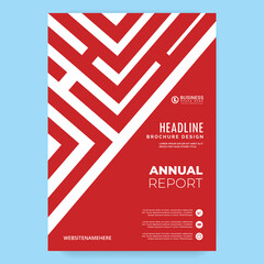 Geometric red business annual report cover page design templates