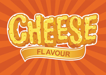 Creative cheese flavour typography vecto