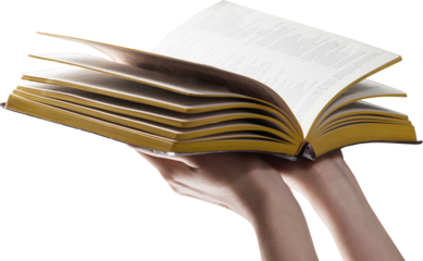 Woman holding an old book or bible