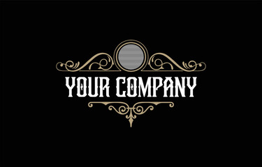 Ornate Vintage Logo Design Illustration