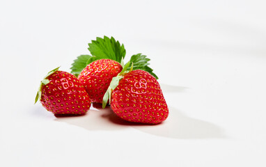 strawberries on a white background