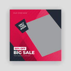 Super sale, Mega sale, Big sale social media banner