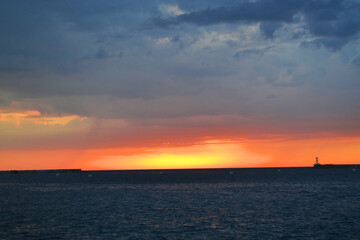 Naklejka premium Beautiful sunset on the Black Sea