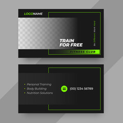 Fitness business card design, VIsiting card for training, Gym business card