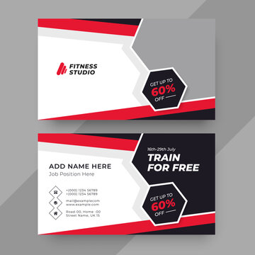 Fitness business card design, VIsiting card for training, Gym business card